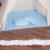 Cort copii Sersimo stil indian Teepee Tent cu fereastra, covoras gros si 2 perne, alb albastru Household NewTrend