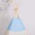 Cort copii Sersimo stil indian Teepee Tent cu fereastra, covoras gros si 2 perne, alb albastru Household NewTrend