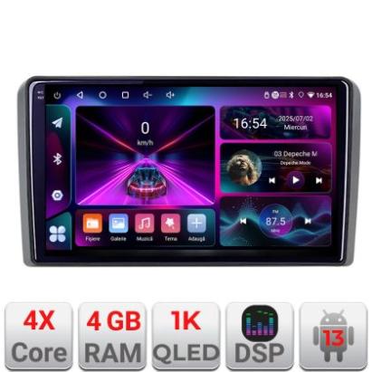 Navigatie Audi A3 8P Quad Core A-049  4+64 InCell Display 1K Android Waze USB Navigatie Internet Youtube Radio CarStore Technology