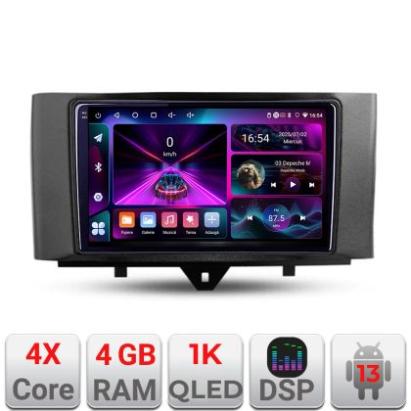 Navigatie Smart For Two 2010-2015 A-Smart10  4+64 InCell Display 1K Android Waze USB Navigatie Internet Youtube Radio CarStore Technology