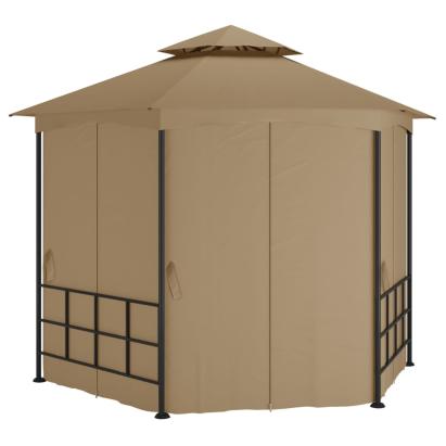Pavilion cu pereți laterali, gri taupe, 3,1x2,7 m GartenMobel Dekor