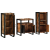 Set de mobilier pentru baie cu raft 3 pcs Lemn recuperat solid GartenMobel Dekor