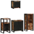 Set de mobilier pentru baie cu raft 4 pcs Lemn recuperat solid GartenMobel Dekor
