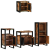 Set de mobilier pentru baie cu raft 4 pcs Lemn recuperat solid GartenMobel Dekor