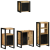 Set de mobilier pentru baie 4 pcs Maro Lemn de mango solid GartenMobel Dekor