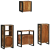 Set de mobilier pentru baie cu raft 4 pcs Lemn recuperat solid GartenMobel Dekor