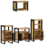 Set de mobilier pentru baie 4 pcs Maro Lemn de mango solid GartenMobel Dekor
