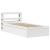 Cadru de pat cu tăblie, alb, 90x200 cm, lemn masiv de pin GartenMobel Dekor