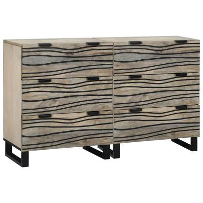 Bufeturi cu sertar Altele cu depozitare 2 pcs Alb 60 x 33,5 x 75 cm GartenMobel Dekor