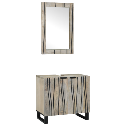 Set de mobilier pentru baie cu raft 2 pcs Alb 62 x 33 x 58 cm GartenMobel Dekor