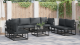 Set de canapele pentru grădină 9 pcs Negru 70 x 70 x 32 cm GartenMobel Dekor