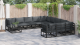 Set de canapele pentru grădină 12 pcs Negru 70 x 70 x 32 cm GartenMobel Dekor