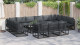 Set de canapele pentru grădină 14 pcs Negru 70 x 70 x 32 cm GartenMobel Dekor