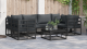 Set de canapele pentru grădină 7 pcs Negru Aluminiu GartenMobel Dekor