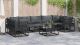 Set de canapele pentru grădină 8 pcs Negru Aluminiu GartenMobel Dekor