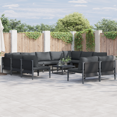 Set de canapele pentru grădină 12 pcs Antracit Oțel GartenMobel Dekor