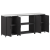 Set de depozitare pentru bucătărie 3 pcs Negru 210 x 50 x 92 cm GartenMobel Dekor