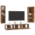 Set comodă TV 7 pcs Lemn vechi 80 x 30 x 30.5 cm Lemn compozit GartenMobel Dekor