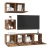 Set unitate TV Altele cu depozitare cu ușă 4 pcs Lemn vechi 60 x 30 x 30 cm GartenMobel Dekor