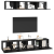 Set comodă TV 5 pcs Stejar negru 80 x 30 x 30 cm Lemn compozit GartenMobel Dekor
