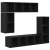 Set comodă TV cu depozitare 4 pcs Stejar negru Lemn compozit GartenMobel Dekor