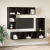 Set comodă TV cu depozitare 4 pcs Stejar negru Lemn compozit GartenMobel Dekor