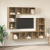 Set comodă TV 4 pcs stejar artizanal Lemn compozit GartenMobel Dekor
