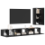 Set comodă TV cu raft Altele 4 pcs Stejar negru 30.5 x 30 x 90 cm GartenMobel Dekor