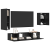 Set cabinet TV cu raft 4 pcs Stejar negru 30.5 x 30 x 90 cm GartenMobel Dekor