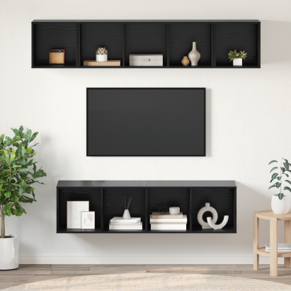Set comodă TV 4 pcs Stejar negru 37 x 37 x 142.5 cm GartenMobel Dekor