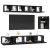 Set comodă TV 6 pcs Stejar negru 100 x 30 x 30 cm Lemn compozit GartenMobel Dekor