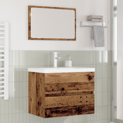 Set de mobilier pentru baie 3 pcs Lemn vechi 60 x 38.5 x 45 cm GartenMobel Dekor