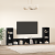 Cabinet TV cu raft cu depozitare 4 pcs Stejar negru 37 x 35 x 107.5 cm GartenMobel Dekor
