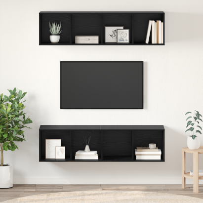 Set comodă TV 2 pcs Stejar negru 37 x 37 x 142.5 cm GartenMobel Dekor