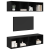 Dulap pentru TV pe Perete 4 pcs Stejar negru 37 x 37 x 72 cm GartenMobel Dekor
