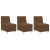 Fotoliu cu pernă 3 pcs Maro 55 cm Piele ecologică de suede GartenMobel Dekor
