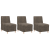 Fotoliu 3 pcs Gri închis 55 cm Piele ecologică de suede GartenMobel Dekor