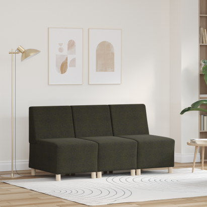 Fotoliu cu pernă 3 pcs Verde 55 cm Piele ecologică de suede GartenMobel Dekor