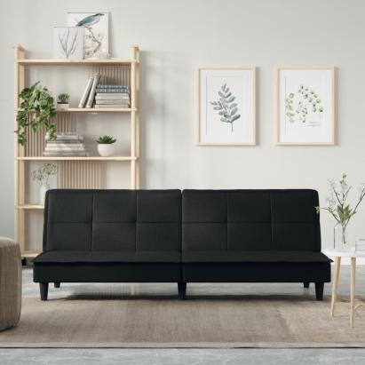 Canapea extensibilă, negru, material textil GartenMobel Dekor