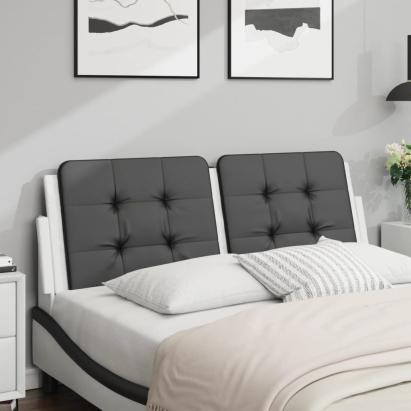 Pernă pentru tăblie pat, negru și alb, 120cm, piele artificială GartenMobel Dekor
