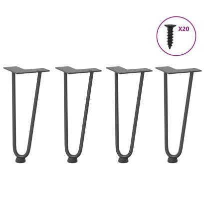 Picioare tip agrafă pentru măsuță de cafea, 4 buc., antracit, 30 cm, oțel masiv GartenMobel Dekor
