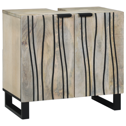 Dulap de chiuvetă cu raft cu depozitare cu ușă Maro, Negru 62 x 33 x 58 cm GartenMobel Dekor