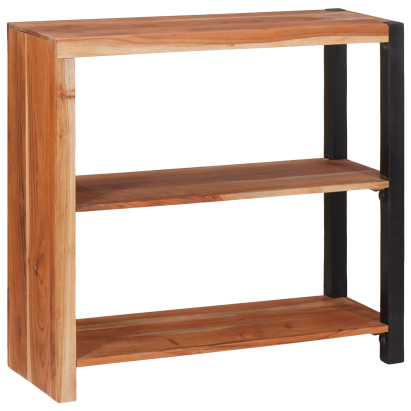 Bibliotecă Maro, Negru 80 x 30 x 110 cm Lemn Solid de Acacia GartenMobel Dekor