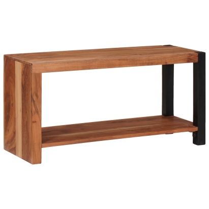 Bibliotecă Maro, Negru 80 x 30 x 110 cm Lemn Solid de Acacia GartenMobel Dekor