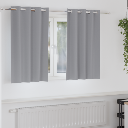 Perdele cu perdele 2 pcs Gri deschis 140 x 140 cm Poliester GartenMobel Dekor