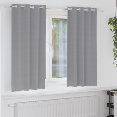Perdele cu perdele 2 pcs Gri deschis 175 x 140 cm Poliester GartenMobel Dekor