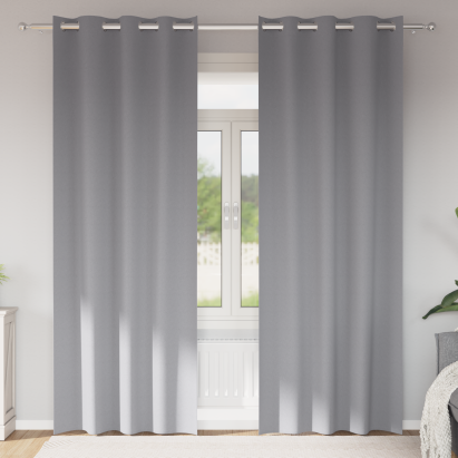 Perdele cu perdele 2 pcs Gri deschis 245 x 140 cm Poliester GartenMobel Dekor