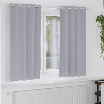 Perdele cu perdele 2 pcs Gri metalic 175 x 140 cm Poliester GartenMobel Dekor