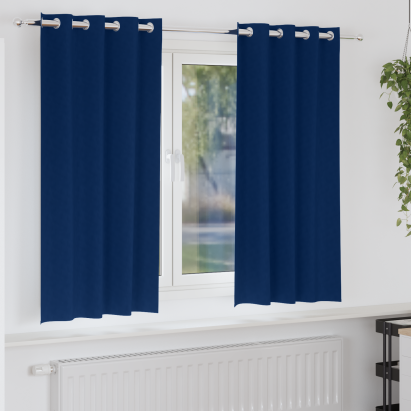 Perdele cu perdele 2 pcs Albastru închis 175 x 140 cm Poliester GartenMobel Dekor