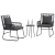 Set de masă pentru grădină cu pernă 3 pcs Negru, Antracit GartenMobel Dekor